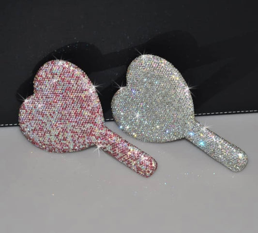 Bedazzled hand held mirrors