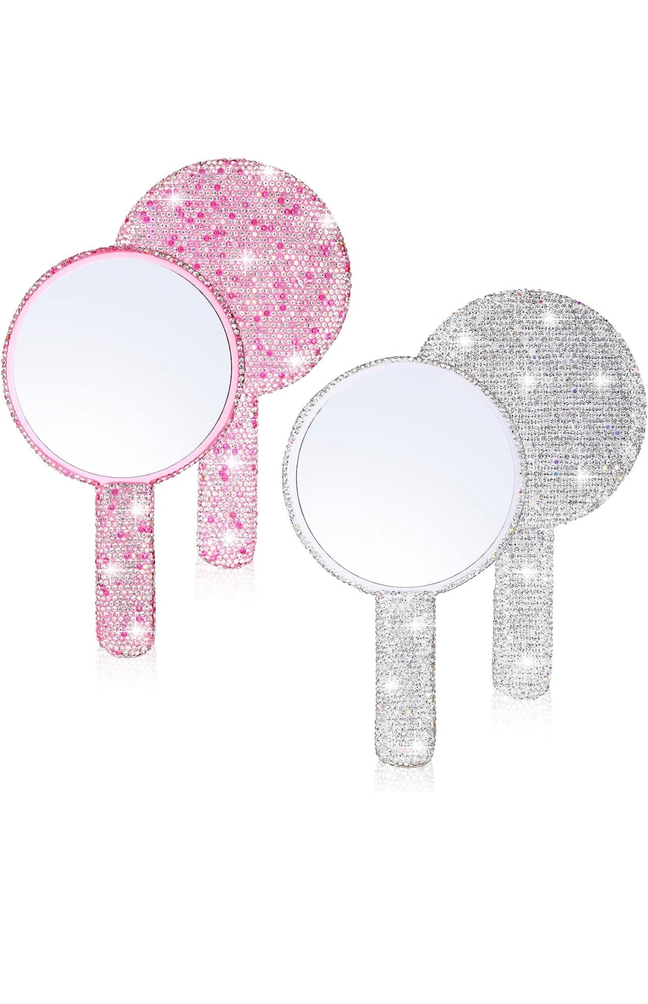 Bedazzled hand held mirrors